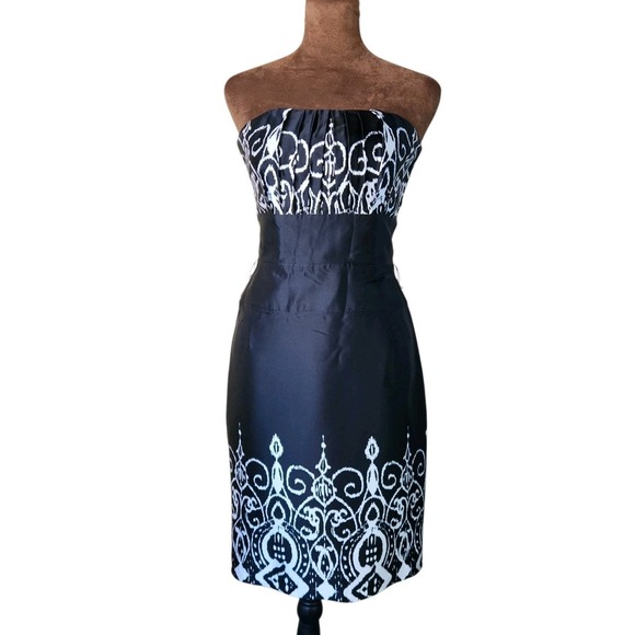 White House Black Market Dresses & Skirts - WHBM Satin Black White Dress Size 00 Silk Mini Formal Party Cocktail NWT
